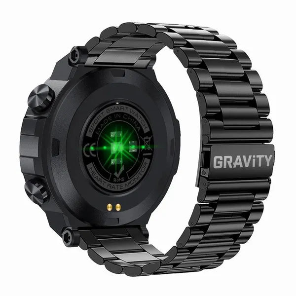 Gravity GT8-2 férfi GPS okosóra 1.32” IPS kijelzővel acélszíjjal IP67