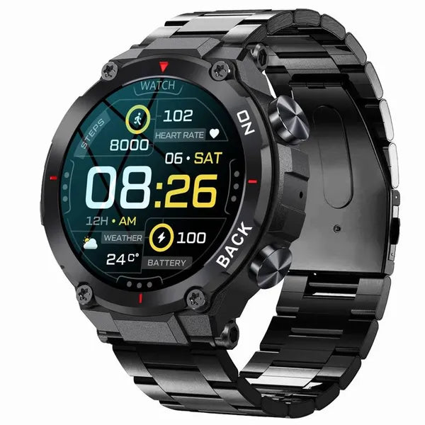 Gravity GT8-2 férfi GPS okosóra 1.32” IPS kijelzővel acélszíjjal IP67