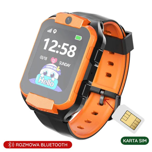 Pacific 32 gyerek okosóra GPS, 4G, IP65, 1,69″, narancs/fekete