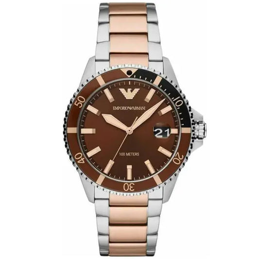 Emporio Armani férfi karóra AR11340 rozéarany-acél, barna számlap, WR100