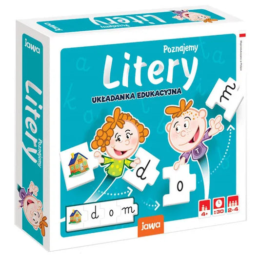 Betűismereti oktató kirakójáték, 4+ éveseknek, 2-4 játékos