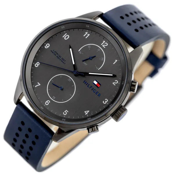 Tommy Hilfiger Chase férfi karóra, 44 mm, bőrszíj, WR50