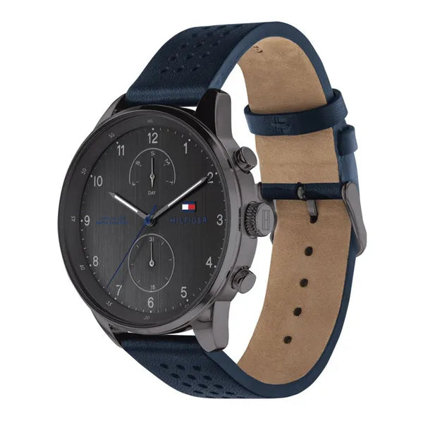 Tommy Hilfiger Chase férfi karóra, 44 mm, bőrszíj, WR50
