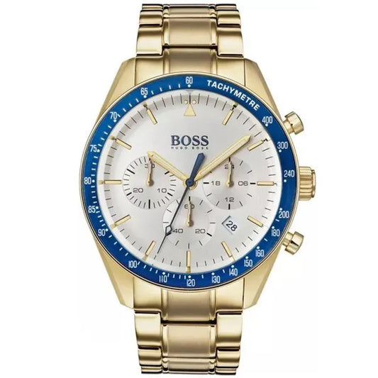 Hugo Boss Trophy 44 mm aranyszínű rozsdamentes acél férfi kronográf karóra