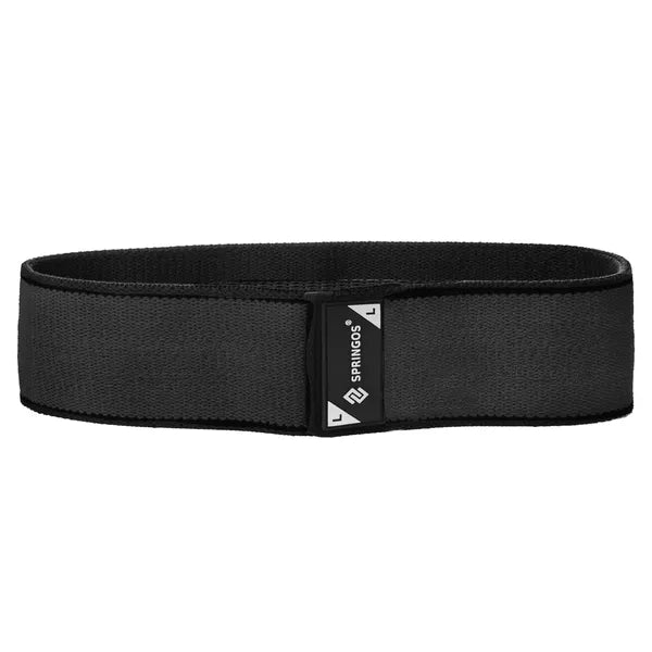 Erős ellenállású fekete fitness gumiszalag 86 cm × 8 cm