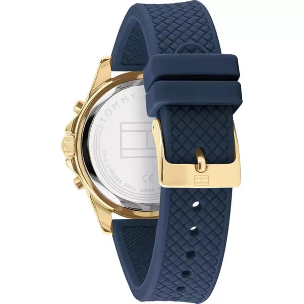 Tommy Hilfiger Haven női karóra 40 mm, arany tok, kék szilikon szíj