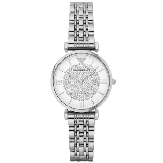 Emporio Armani Gianni T-Bar női karóra, 32 mm, ezüst acél, WR30