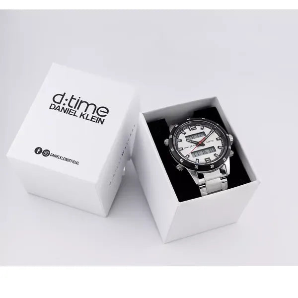 Daniel Klein D:Time 12408-1 férfi karóra, ezüst fémszíj, 47 mm