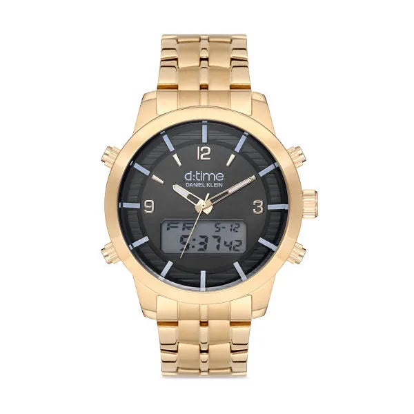 Daniel Klein férfi karóra D:Time 12641-6, arany-fekete, 46 mm, quartz