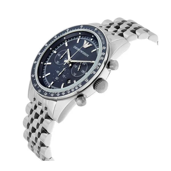 Emporio Armani Sportivo férfi karóra 46 mm kronográf kék számlap acél