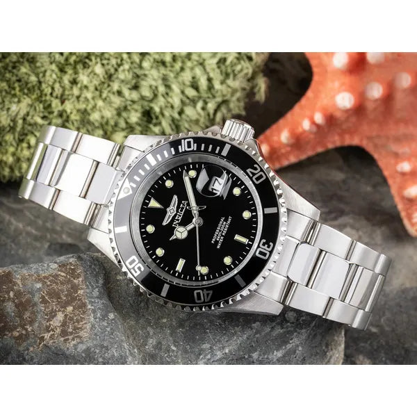 Férfi Invicta Pro Diver 26970 karóra, 40 mm, 200 m vízálló, acél, fekete számlap