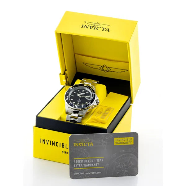 Férfi Invicta Pro Diver 26970 karóra, 40 mm, 200 m vízálló, acél, fekete számlap