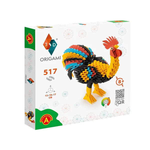 3D origami kakas kreatív készlet – 517 darabos papírmodell 8+ év