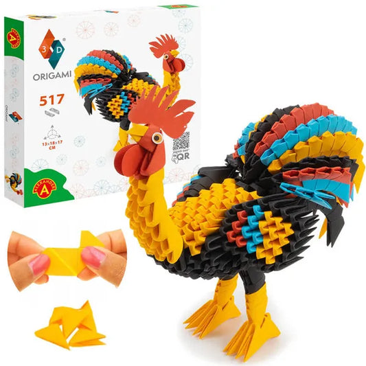 3D origami kakas kreatív készlet – 517 darabos papírmodell 8+ év