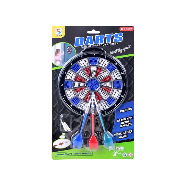 Műanyag darts tábla 18,5 cm átmérővel, 3 összecsukható nyíllal