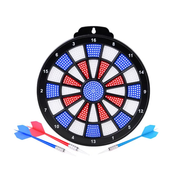 Műanyag darts tábla 18,5 cm átmérővel, 3 összecsukható nyíllal
