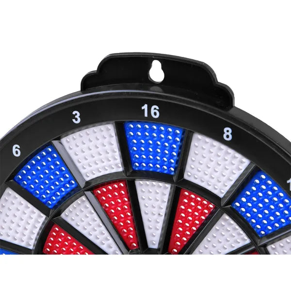 Műanyag darts tábla 18,5 cm átmérővel, 3 összecsukható nyíllal