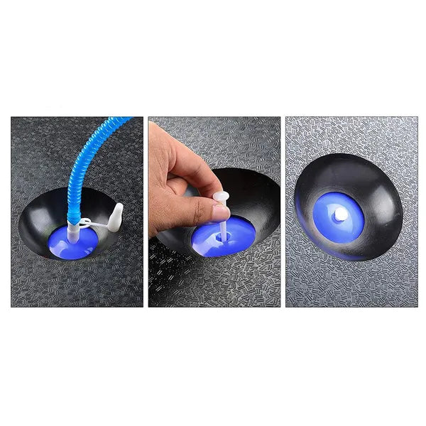 BOSU egyensúlyozó labda 57 cm kék, gumiszalagokkal, 200 kg teherbírás