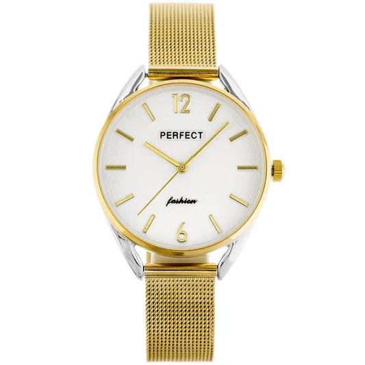 PERFECT F347 női karóra, arany szíj, ezüst számlap, quartz, díszdoboz