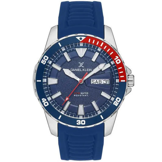 Daniel Klein férfi karóra, 48 mm, kvarc, kék szilikon szíj