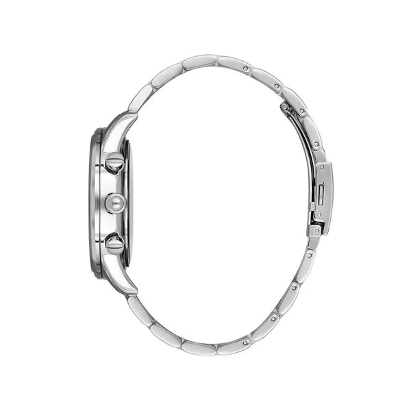 Férfi karóra 44 mm Miyota kvarc, ezüst-arany rozsdamentes acél, WR50