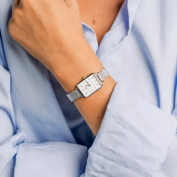 Daniel Wellington Quadro női karóra ezüst, rozsdamentes acél, 20 mm