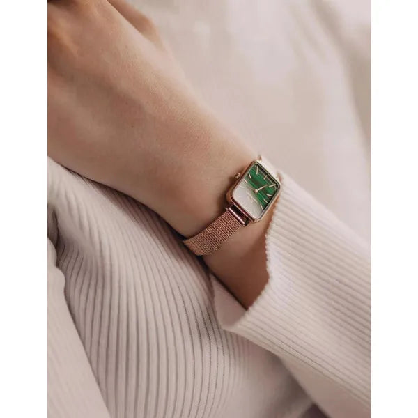 Daniel Wellington női karóra Quadro 20 mm - zöld számlap, rozéarany acél