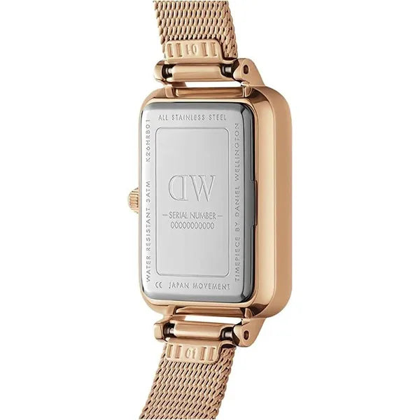 Daniel Wellington Quadro DW00100432 női karóra, rózsaarany, fekete számlap