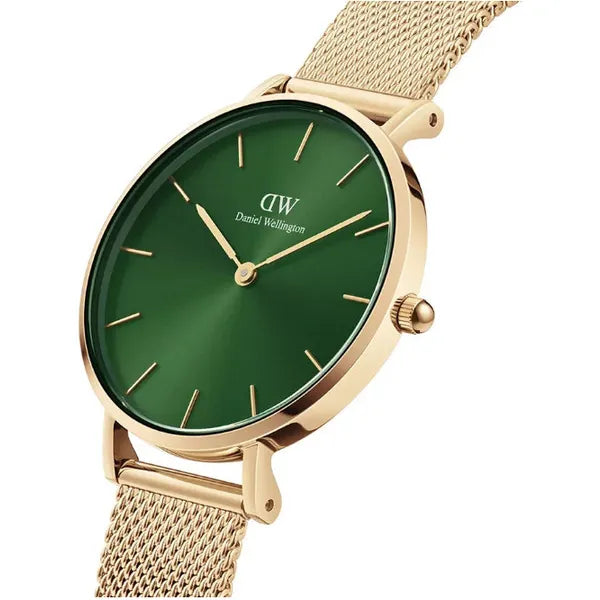 Daniel Wellington Petite Emerald női karóra 28 mm, zöld számlap és arany szíj