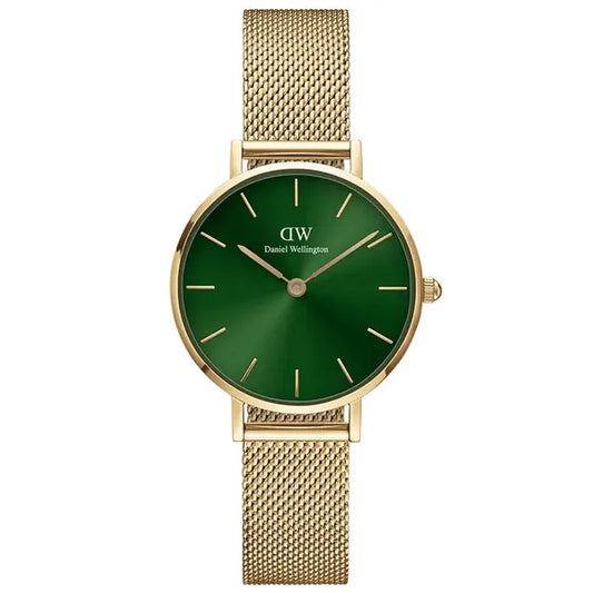 Daniel Wellington Petite Emerald női karóra 28 mm, zöld számlap és arany szíj