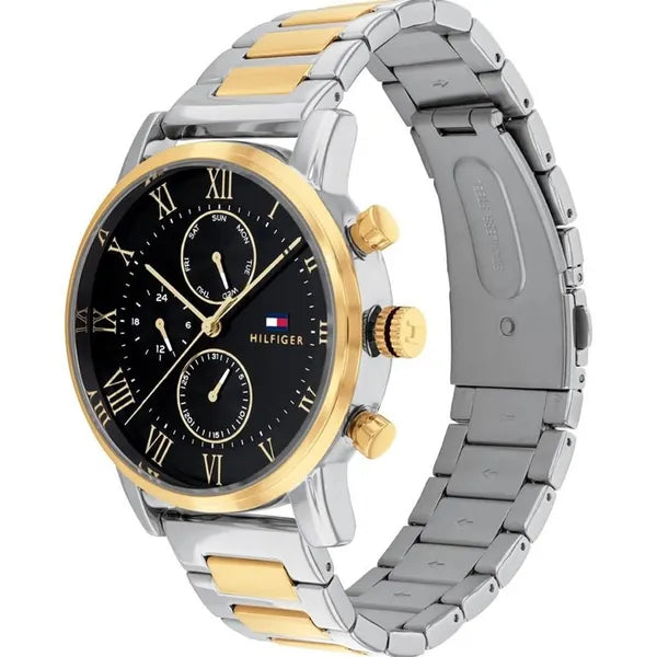 Tommy Hilfiger 1791559 Decker férfi karóra, 48 mm, két tónusú acél szíj