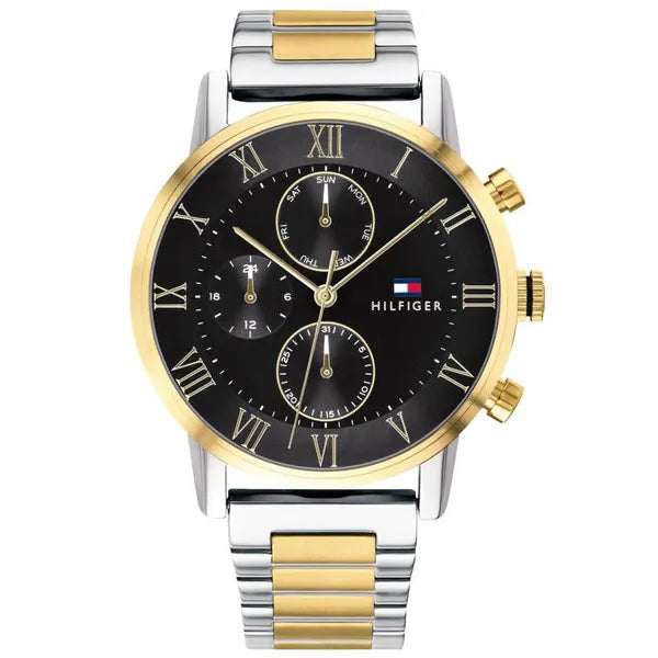 Tommy Hilfiger 1791559 Decker férfi karóra, 48 mm, két tónusú acél szíj