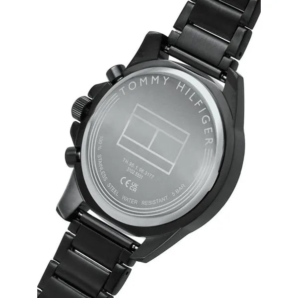 Tommy Hilfiger Mason férfi karóra, fekete rozsdamentes acél, 45 mm