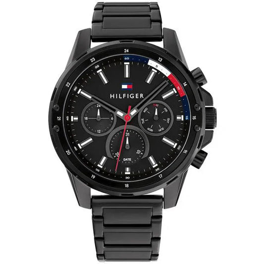 Tommy Hilfiger Mason férfi karóra, fekete rozsdamentes acél, 45 mm