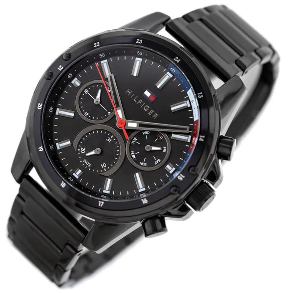 Tommy Hilfiger Mason férfi karóra, fekete rozsdamentes acél, 45 mm