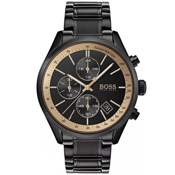 Hugo Boss Grand Prix 1513578 férfi karóra, fekete acél, kronográf