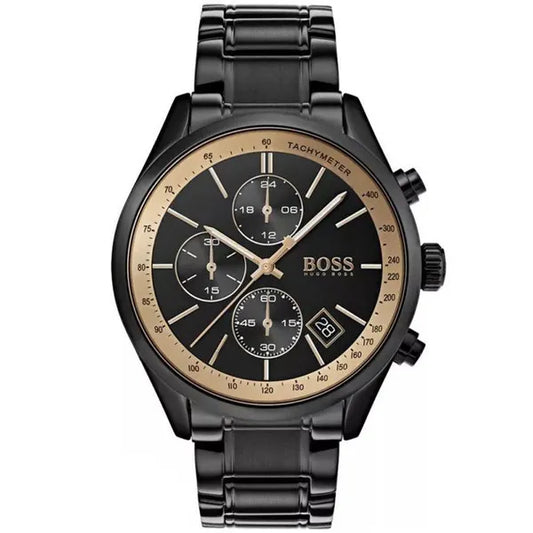 Hugo Boss Grand Prix 1513578 férfi karóra, fekete acél, kronográf