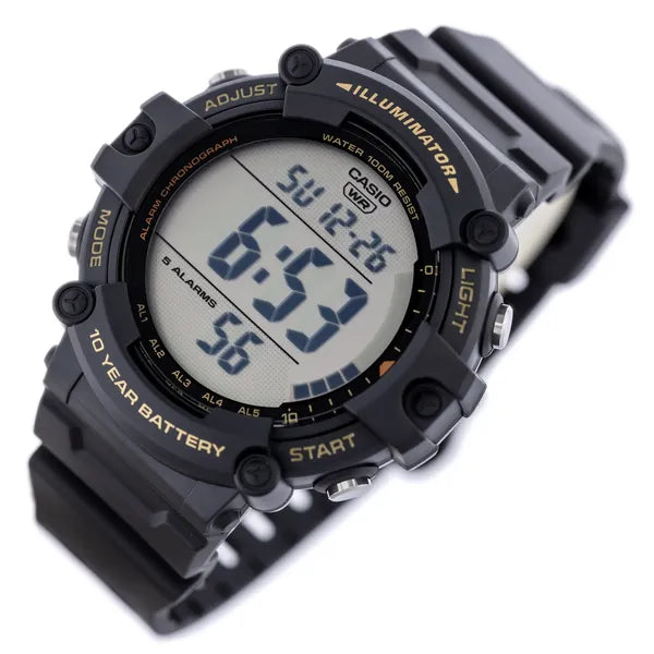 Casio AE-1500WHX-1A férfi digitális karóra, WR100, LED, zöld számlap