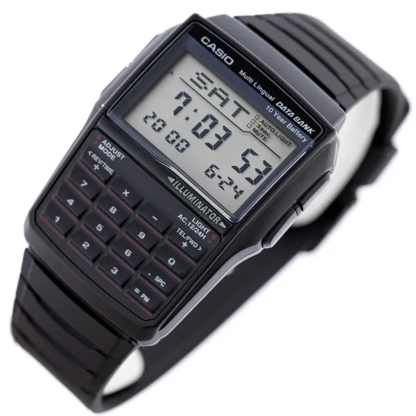 Casio Vintage Databank DBC-32-1A férfi karóra, kalkulátor, fekete