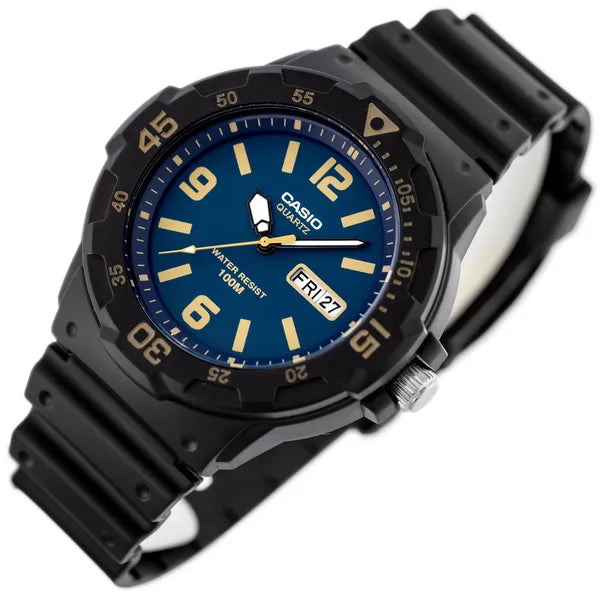 Casio MRW-200H-2B3 férfi karóra, WR100, kvarc, kék számlap, műanyag szíj