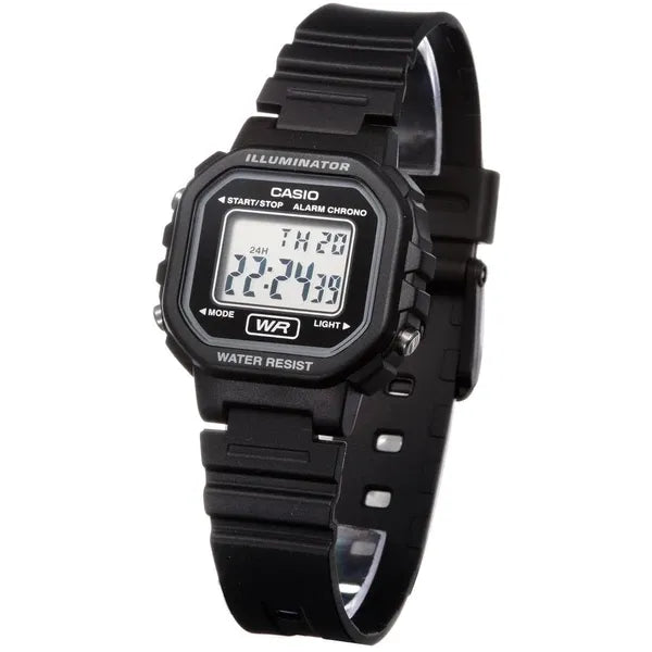 Casio LA-20WH-1AEF gyerek digitális karóra, fekete műanyag, WR30 vízálló