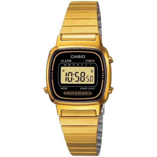 Casio Vintage LA670WGA-1 női digitális karóra arany acél, WR30
