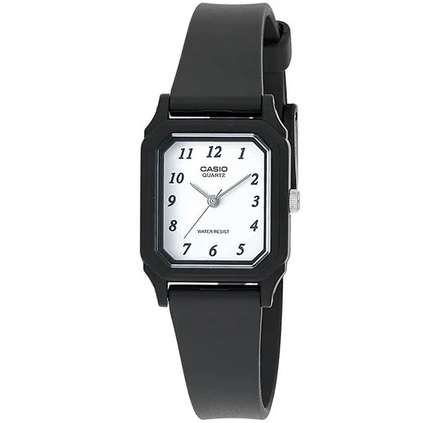 Casio LQ-142-7B női karóra, fekete tok, fehér számlap, quartz, WR30