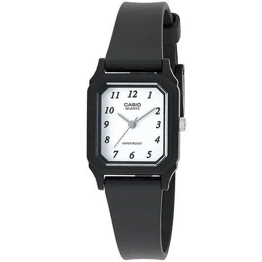 Casio LQ-142-7B női karóra, fekete tok, fehér számlap, quartz, WR30