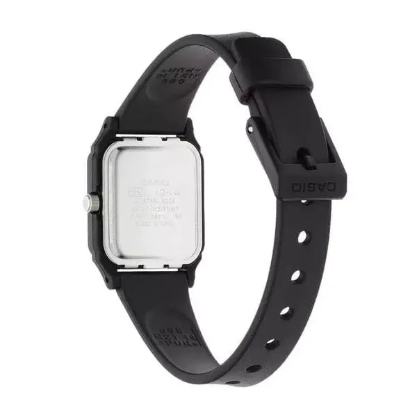 Casio LQ-142-7B női karóra, fekete tok, fehér számlap, quartz, WR30