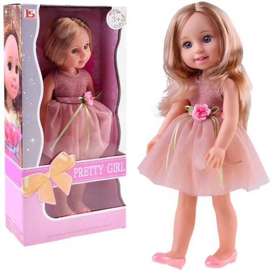 Elegáns koktélruhás baba 36cm