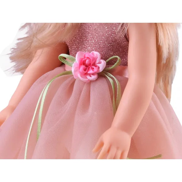 Elegáns koktélruhás baba 36cm