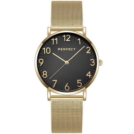 Perfect F342-06 női karóra, arany szín, fekete számlap, 36 mm
