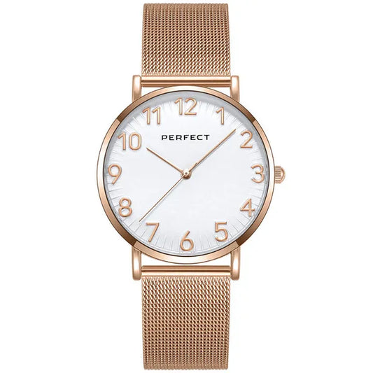Perfect női karóra rózsaarany fém szíjjal 36 mm, quartz, WR30