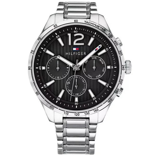 Tommy Hilfiger 1791469 férfi karóra, rozsdamentes acél, ezüst/fekete, 44 mm